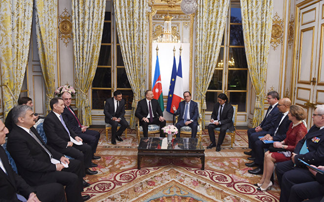 Встреча президентов Азербайджана и Франции Ильхама Алиева и Франсуа Олланда