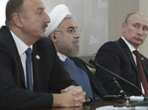 встреча Путина, Алиева и Роухани